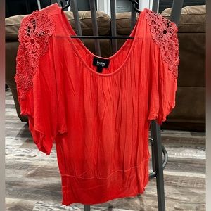 Women’s coral colored dress shirt size Large